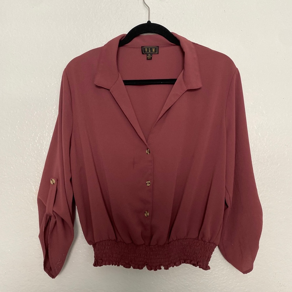 Pink maroon button up